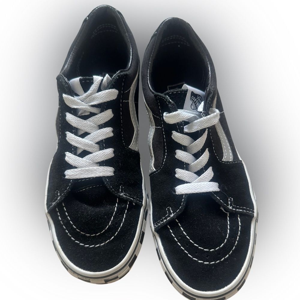 VANS Sk8-Low Kids 'Reflective Sidestripe - Black Checkerboard - Picture 7 of 9